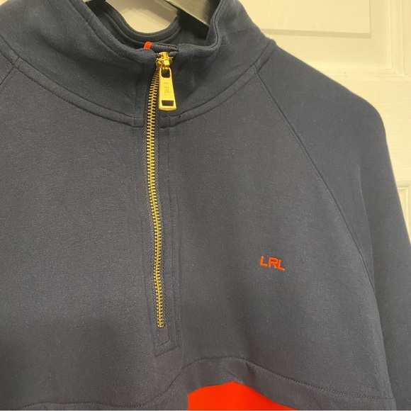 Lauren Ralph Lauren Navy and Red Zip-Up Sweater XL - Picture 3 of 10